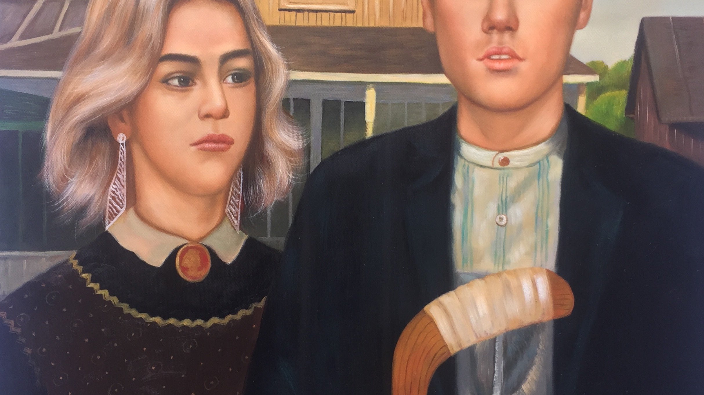 New Oil Painting Celebrates Bieber-Gomez Reunion, ‘American Gothic’ Style