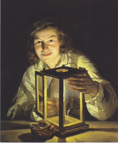 The young boy with the stable-lantern
