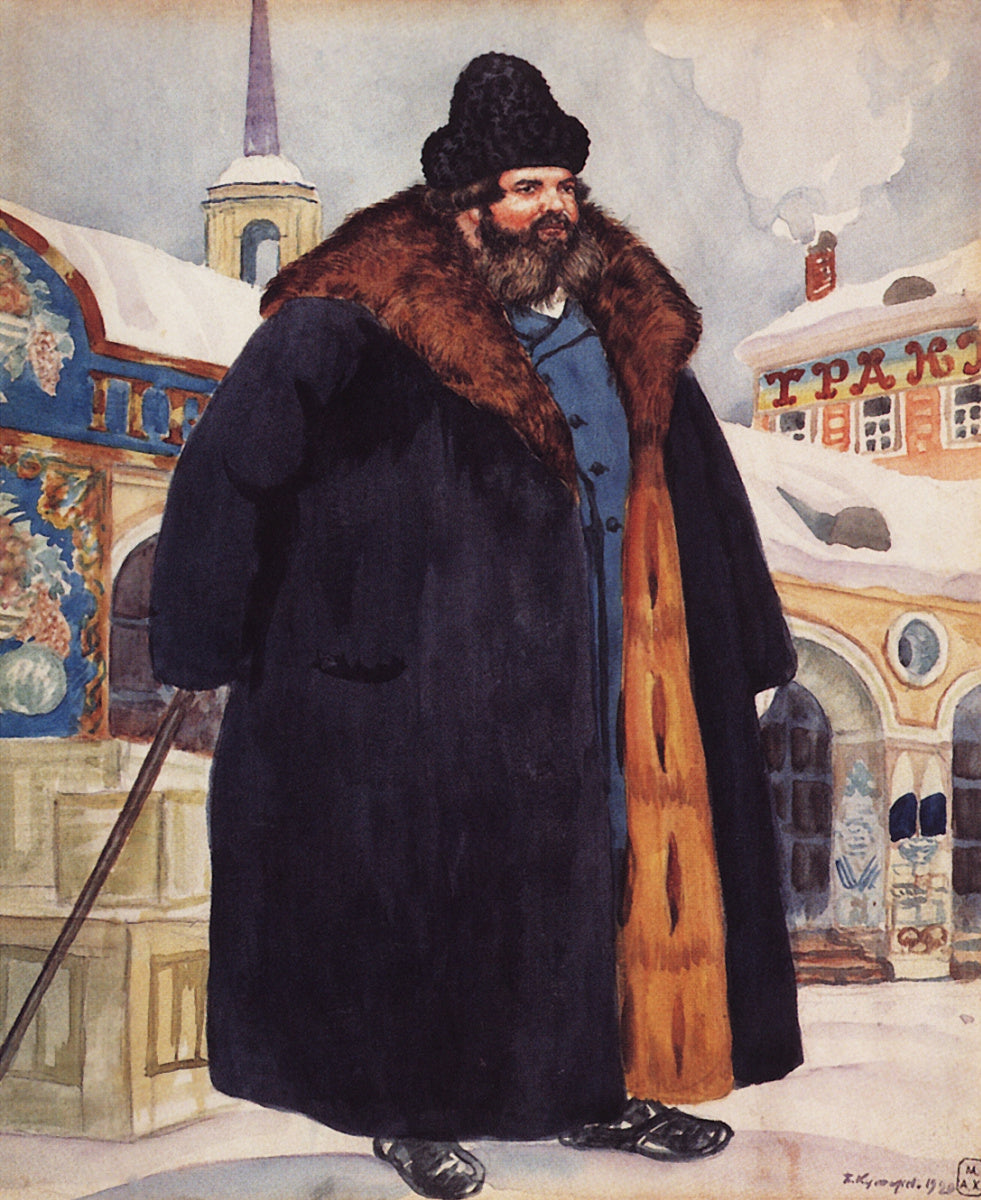 Un comerciante con un abrigo de piel