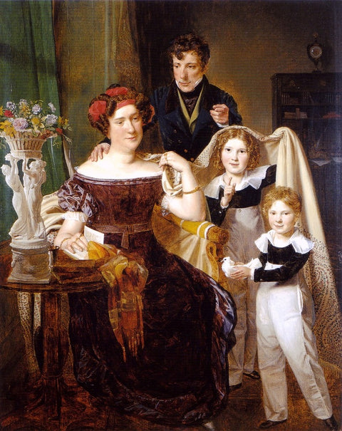 Freiherr von ODKOLEK con su esposa y sus dos hijos