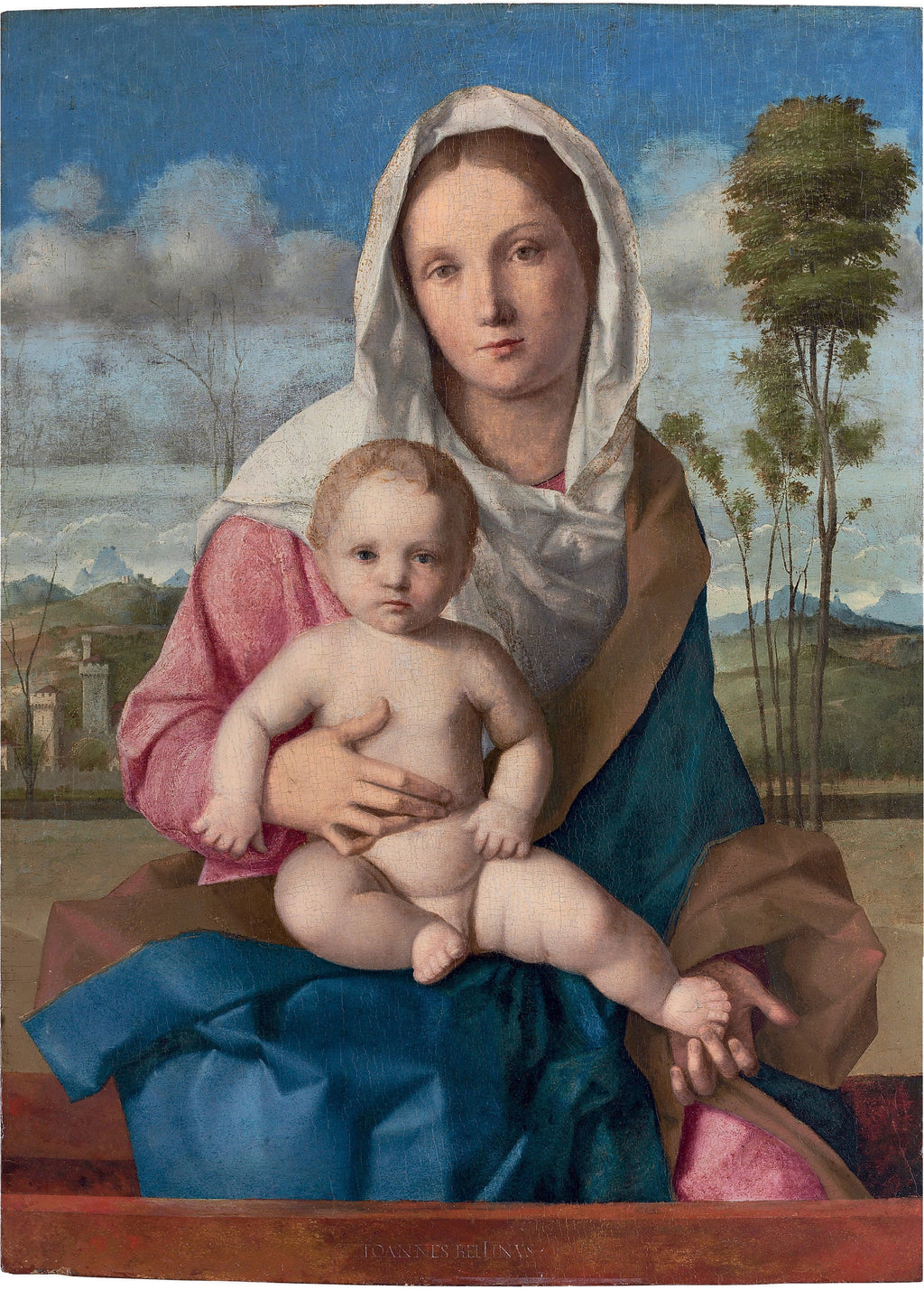 Madonna y el niño en un paisaje