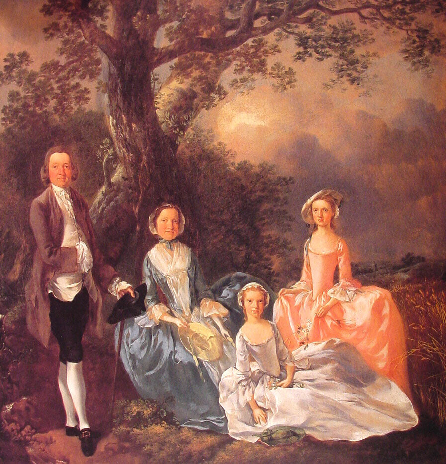 El Sr. y la Sra. John Gravenor y sus hijas, Elizabeth y Ann