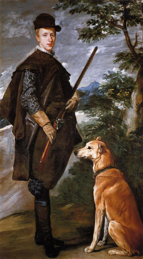 Retrato del cardenal Infante Fernando de Austria con pistola y perro