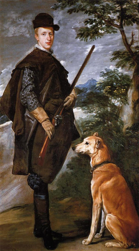 Retrato del cardenal Infante Fernando de Austria con pistola y perro