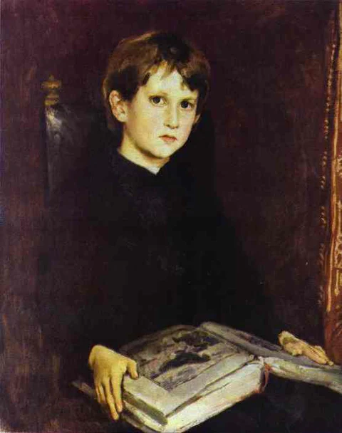 Retrato de Michael Vasnetsov, el hijo del artista