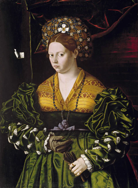 Retrato de una dama con un vestido verde