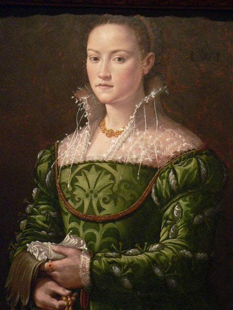 Retrato de una dama con un vestido verde que