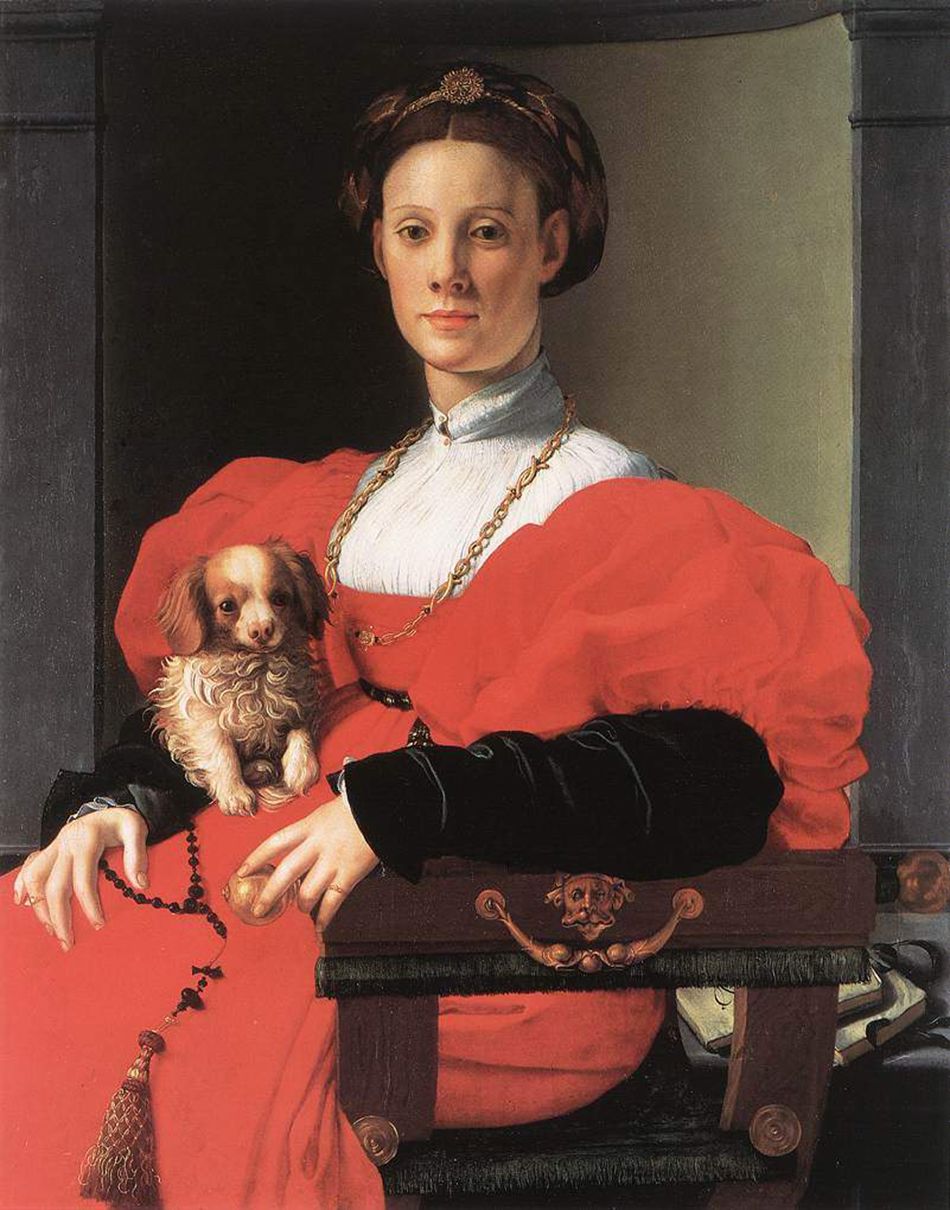 Retrato de una dama con un cachorro