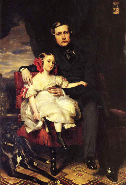 Retrato del príncipe de Wagram y su hija Malcy Louise Caroline Frederique Napoléon Alexandre Berthier