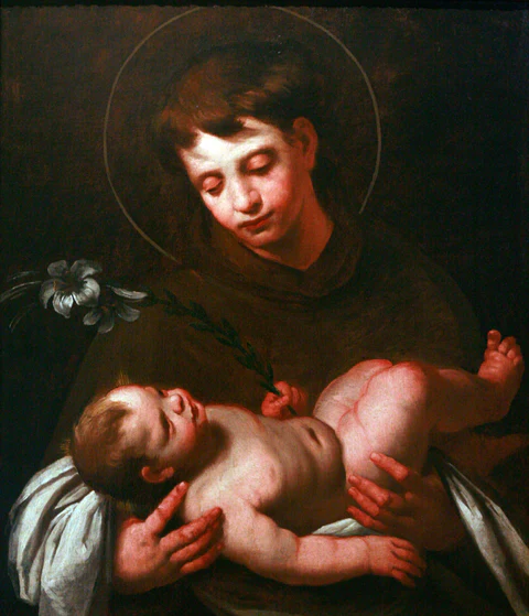 San Antonio de Padua sosteniendo al niño Jesús