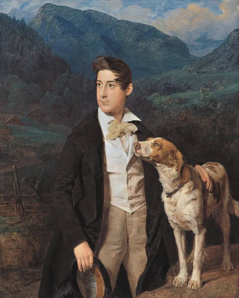The Artist's Son Ferdinand with Dog