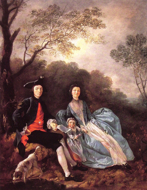 El artista con su esposa e hija