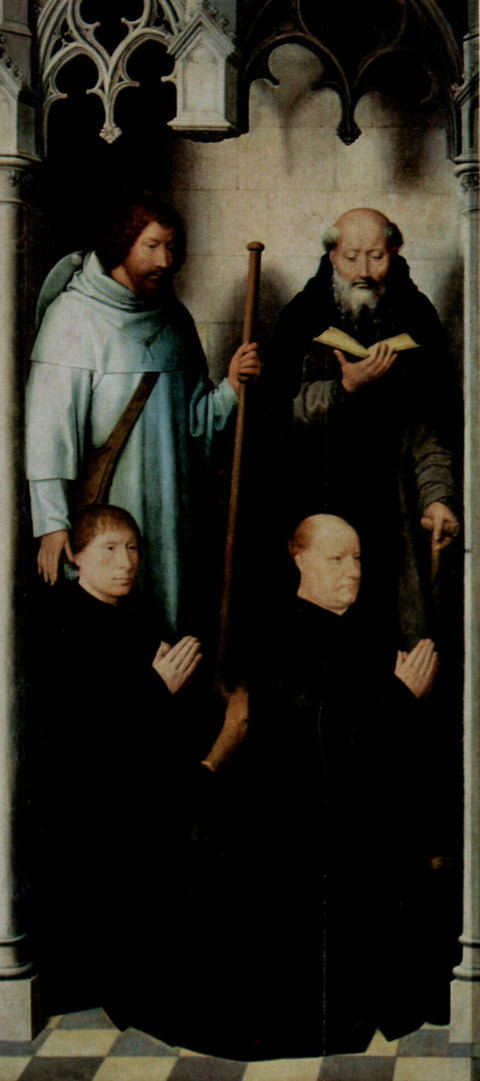 Tríptico de las Bodas Místicas de Santa Catalina de Alejandría, El fundador Jacob de Kueninc y Anthony Seghers