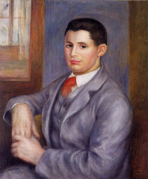 Hombre joven en una corbata roja, retrato de Eugene Renoir