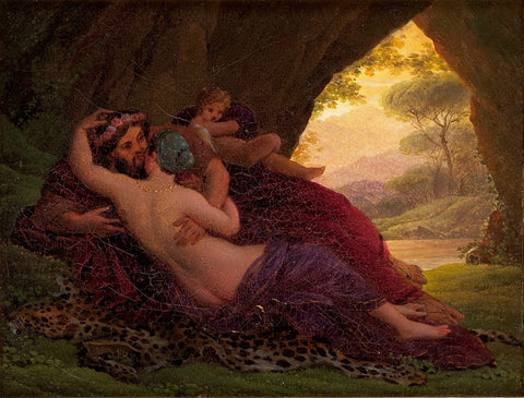 Anacréon avec sa maîtresse et Cupidon