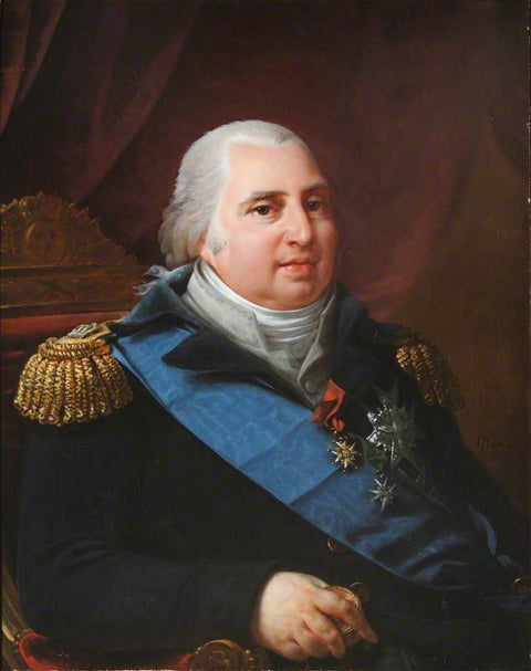 Louis XVIII - Roi de France avec le Ruban de l'Ordre de Saint-Esprit