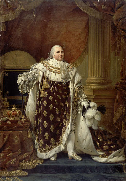 Portrait de Louis XVIII dans ses robes de couronnement