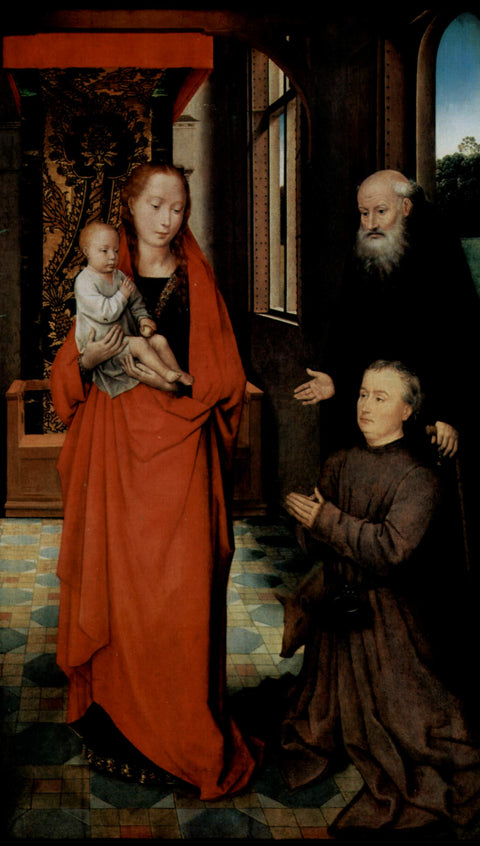 Vierge et enfant avec St. Anthony l'abbé et un donneur