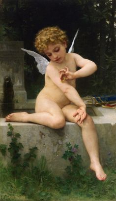 Cupidon avec un papillon