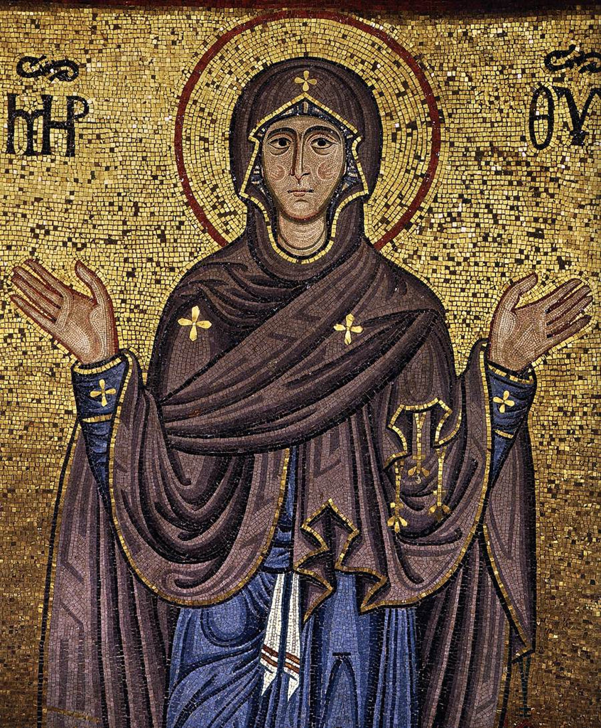 Mosaic of lady in Cefalu cathedral