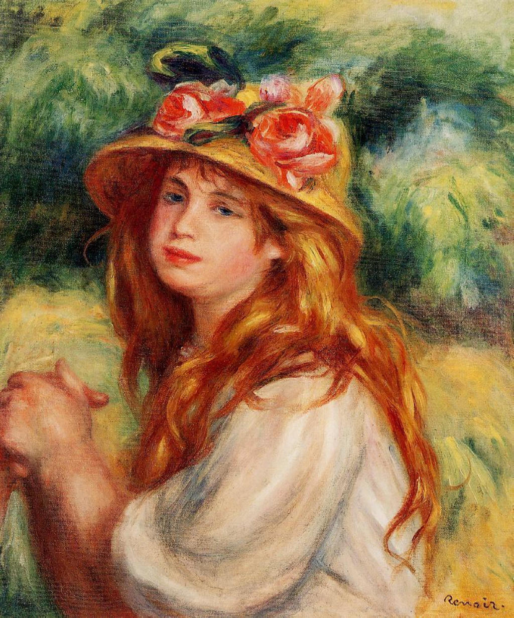 Blond in a Straw Hat(Seated Girl)