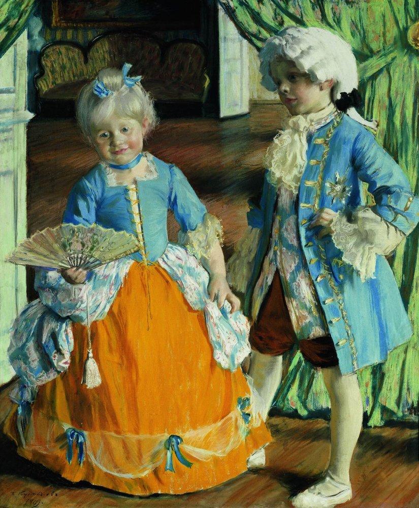 Children in the costumes