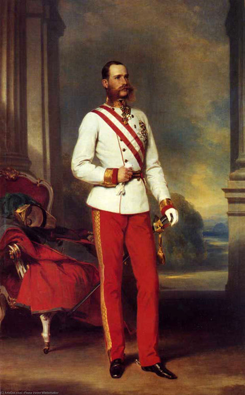 Franz Joseph I, Emperor of Austria wearing the dress uniform of an Austrian Field Marshal with the Great Star of the Military Order of Maria Theresa