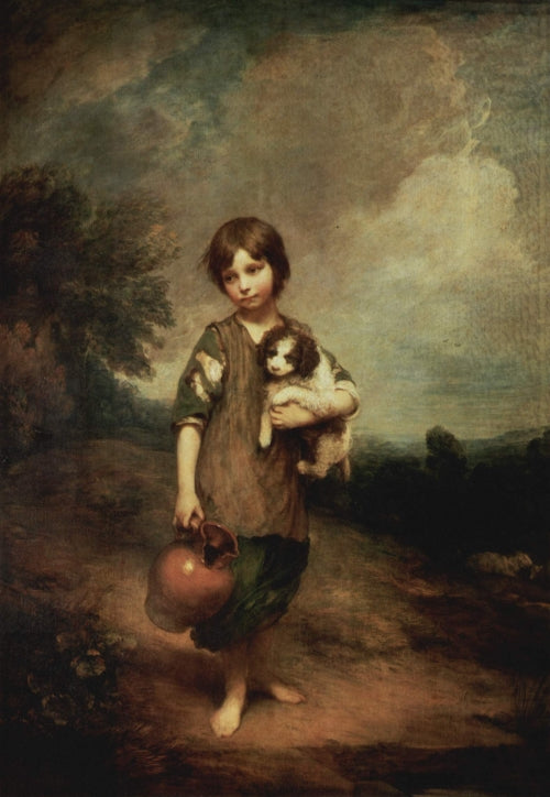 Peasant girl with dog