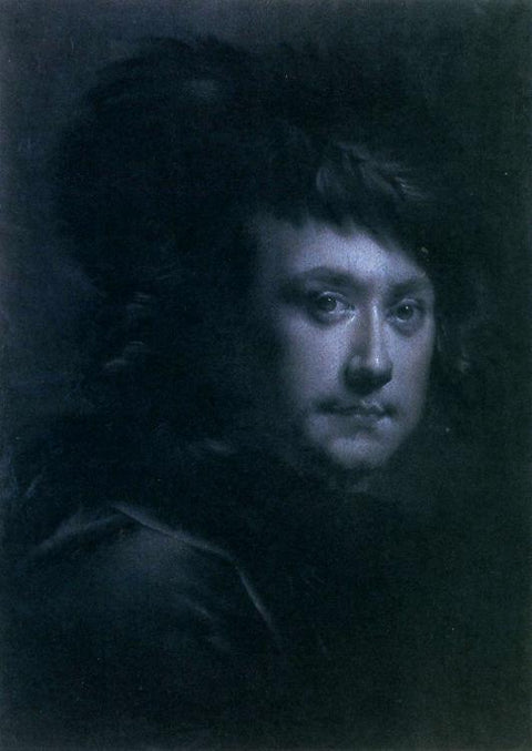 Self-Portrait in a Black Feathered Hat