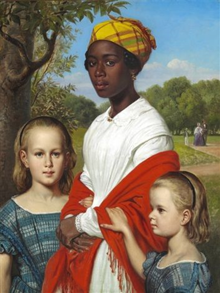 Otto Marstrand's Daughters and Nanny